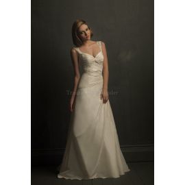 vestido de novia sexy hasta el suelo sin mangas con cintura regular
