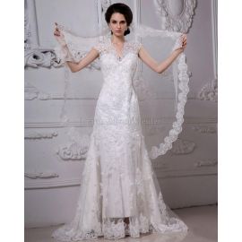 Vestido de novia pomposo de tren de salón de tul
