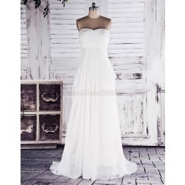Vestido de novia de lujo sin mangas con cuerpo plisado