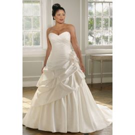 Vestido de novia largo hasta el suelo de raso con encaje en la espalda con corpiño plisado