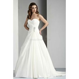 vestido de novia moderno glamoroso de cintura natural sin mangas