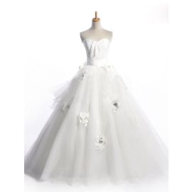 Vestidos de novia glamurosos Corte en A de tul con escote corazón