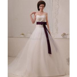 Vestido de novia falso romántico de tul de dos piezas con cinturón