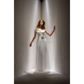 Vestido de novia de diosa hasta el suelo romántico con cuentas vestido de novia