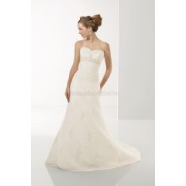 Vestido de novia transparente con cintura natural y cremallera estilo sirena
