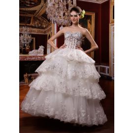 Vestido de novia princesa romántico cielo estrellado con cintura caída