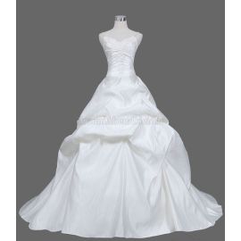 Vestido de novia romántico de tren capilla sin mangas con tirantes finos