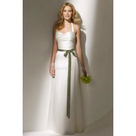 Vestido de novia de satén moderno de línea A hecho de satén elástico