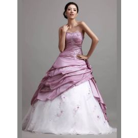 Vestidos de novia bordados de lujo rosa oscuro con drapeado