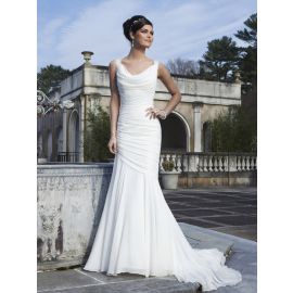 Sirena moderna vestidos de novia blanco sin espalda