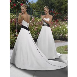 Vestidos de novia de cintura baja de satén con glamour Boda natural